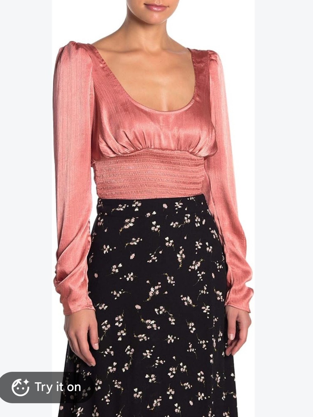 Free People Santiago Smocked Crop Top